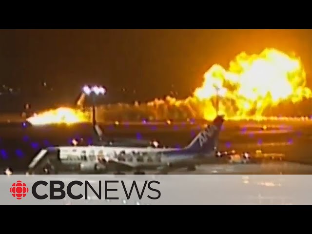 Video captures fiery crash between passenger plane and Japanese coast guard aircraft