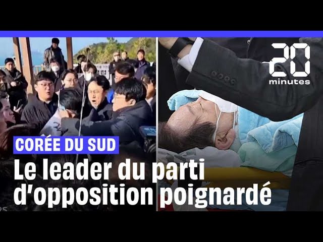 Corée du Sud : Lee Jae-myung, chef du Parti démocrate d'opposition poignardé dans le cou #short