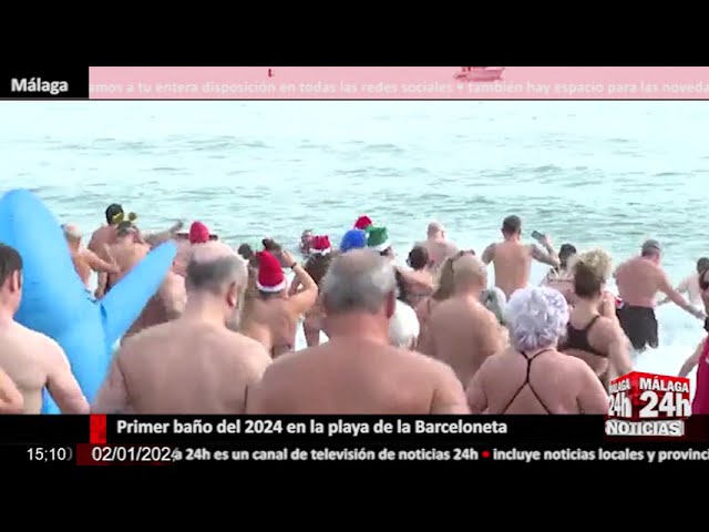 Noticia - Primer baño del 2024 en la playa de la Barceloneta