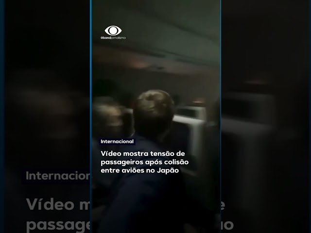 Vídeo mostra tensão de passageiros após colisão entre aviões no Japão