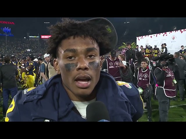 INTERVIEW: Semaj Morgan and Michigan bounced back after early fumbled punt to win the Rose Bowl