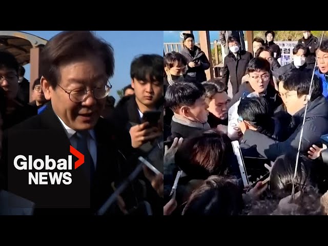 South Korea opposition leader stabbed in neck during visit to Busan