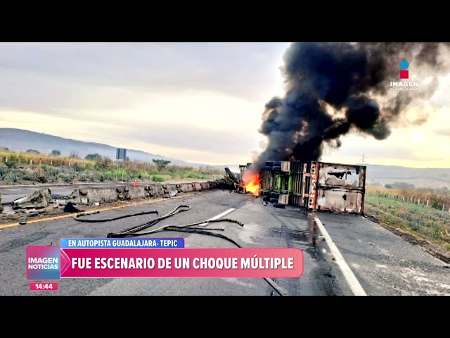 Choque múltiple en la autopista Guadalajara-Tepic