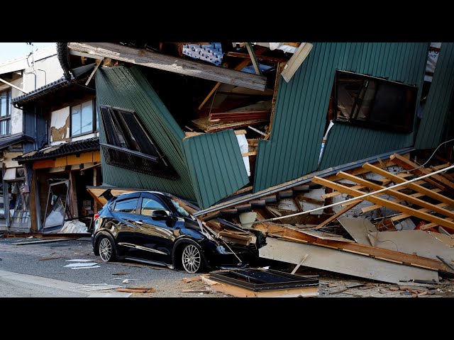 Aerial footage captures destruction in Japan following New Year's Day earthquake