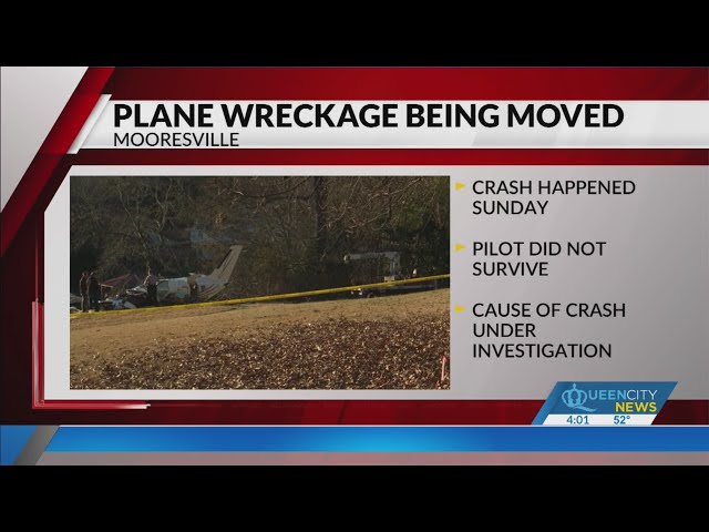 Plane wreckage in Mooresville being moved