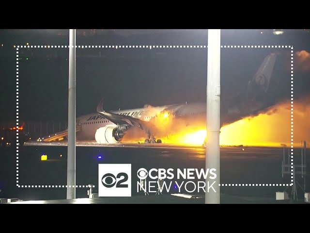 Japan Airlines plane bursts into flames after hitting Coast Guard plane