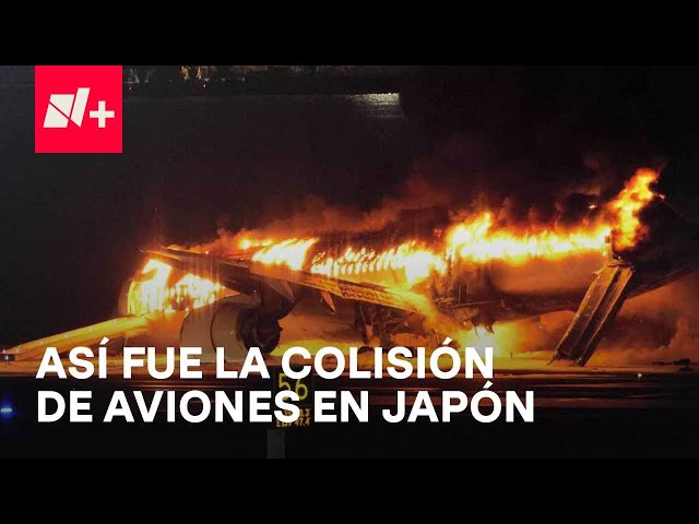 Avión en Japón arde en llamas tras colisión en aeropuerto; 5 muertos - En Punto