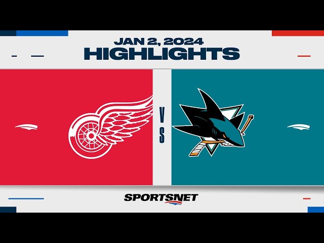 NHL Highlights | Red Wings vs. Sharks - January 2, 2024