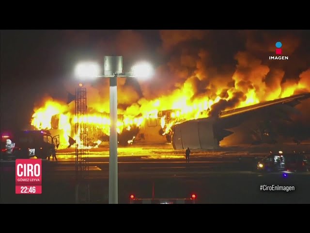 Dos aviones chocaron en el aeropuerto de Haneda, en Tokio | Ciro Gómez Leyva