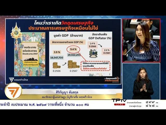 ⁣‘ศิริกัญญา’ จี้ช่องโหว่งบ ’67 ‘เศรษฐา’ อ้างวิกฤตเศรษฐกิจ แต่จัดงบประมาณไม่สอดคล้อง