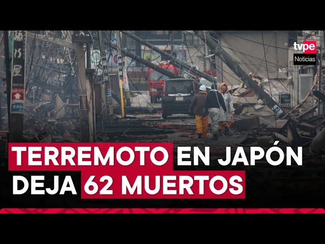 Japón: sube a 62 el saldo de muertos por el terremoto de Año Nuevo