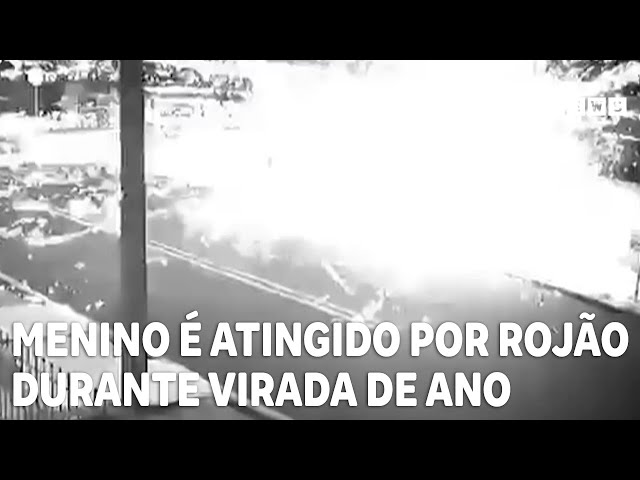 Menino é atingido por rojão durante virada de ano