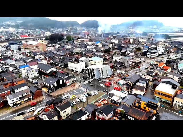 Aerial footage reveals aftermath of Japan earthquake