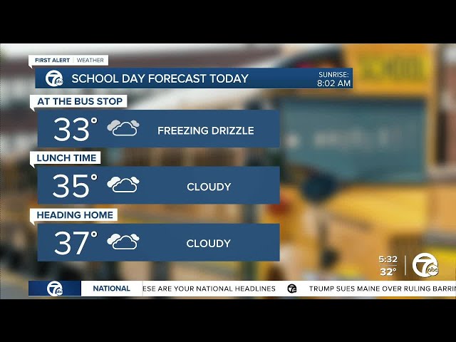 Metro Detroit Weather: Freezing drizzle this morning then spotty light snow