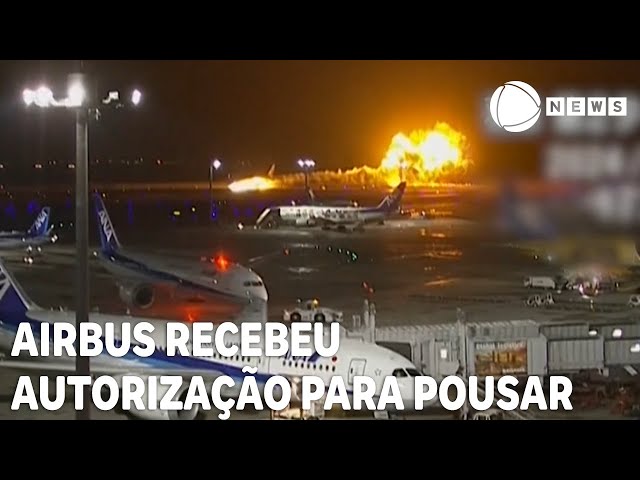 Airbus que bateu em avião da Guarda Costeira no Japão recebeu autorização para pousar em pista