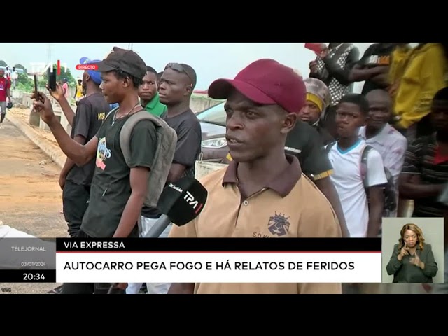 Via Expessa - Autocarro pega fogo e há relatos de feridos