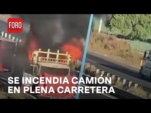 Se incendia camión mientras circulaba en autopista de Puebla - Las Noticias