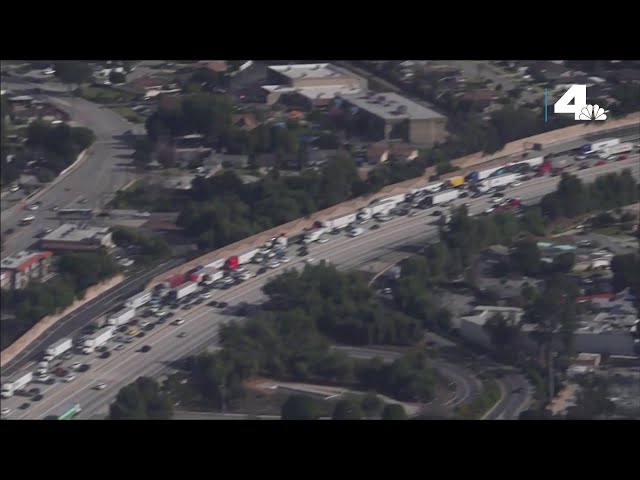 Big rig crash closes part of 210 Freeway in Azusa