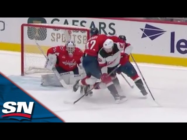 Michael McLeod Scores Sweet Spinning Backhand Goal While Falling Down To Give Devils lead