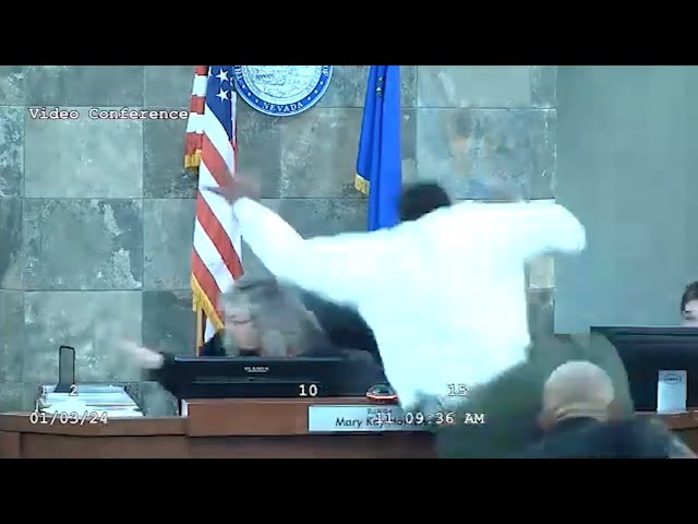 Las Vegas judge attacked by defendant as he's being sentenced to prison for battery