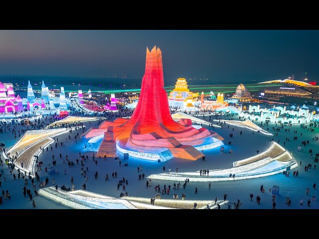 Live: Spectacular view from Harbin Ice and Snow World