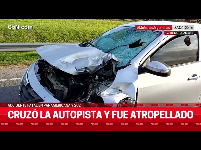 ACCIDENTE y MUERTE en PANAMERICANA: UN HOMBRE CRUZÓ y fue ATROPELLADO por un AUTO