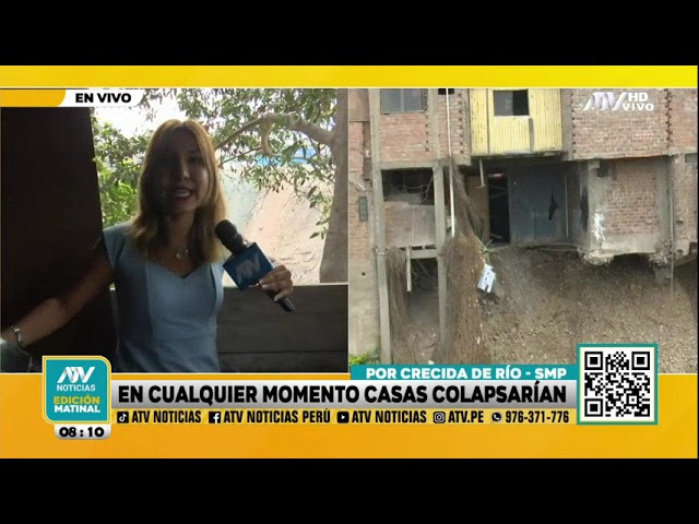 Familias preocupadas por sus casas a punto de colapsar tras la crecida del río Rímac