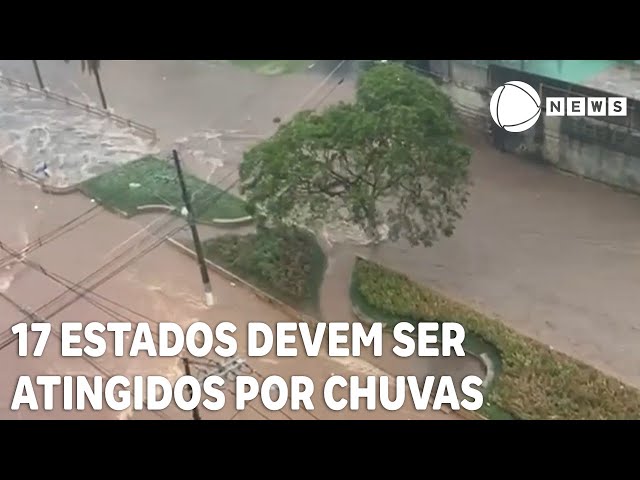 17 estados devem ser atingidos por chuvas intensas