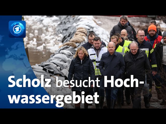 ⁣Bundeskanzler Scholz besucht Hochwasserregion in Sachsen-Anhalt