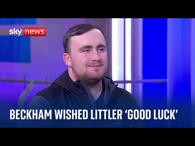 Luke Littler tells Sky News about David Beckham's 'good luck' wishes before final