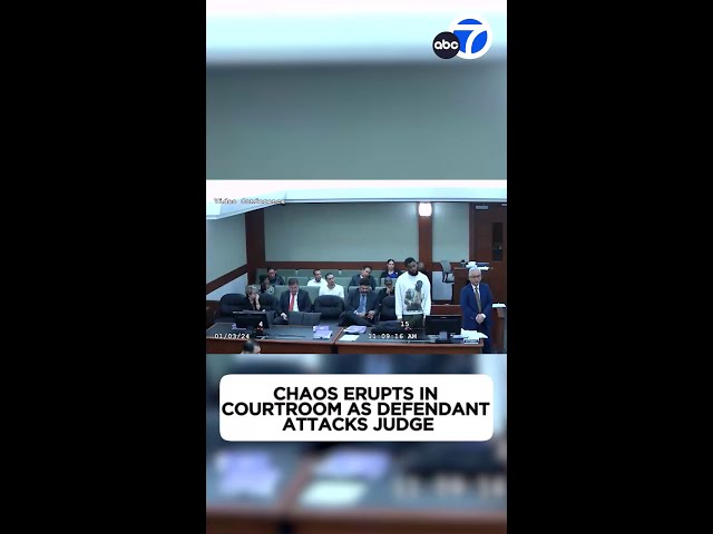 Chaos erupts in Las Vegas courtroom as defendant attacks judge