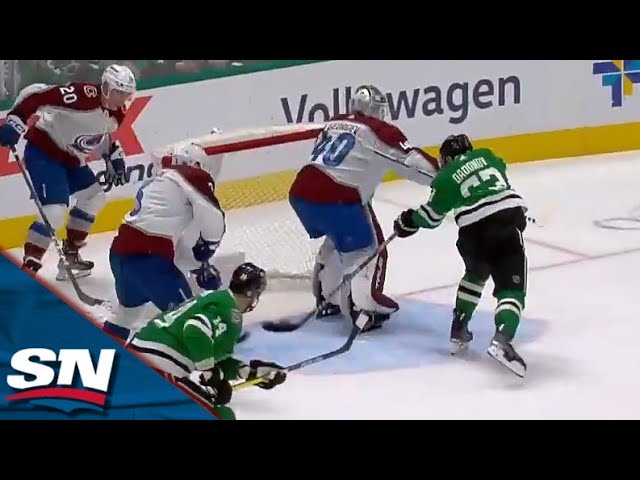 Stars' Evgenii Dadonov Converts On Wide Open Cage After Brutal Giveaway By Avalanche's Ros