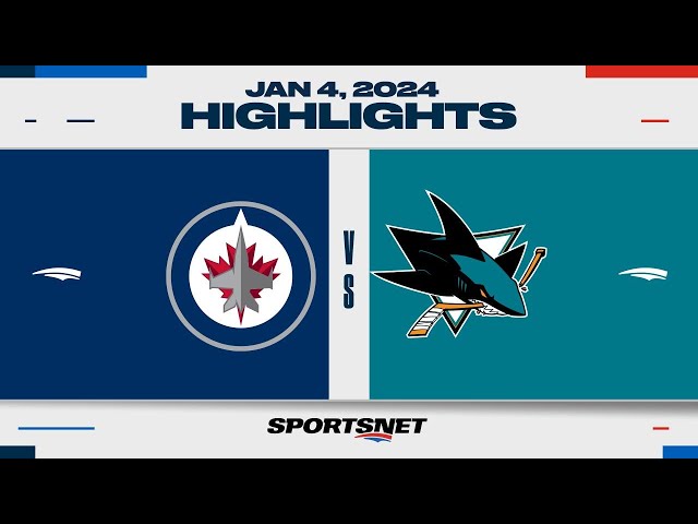 NHL Highlights | Jets vs. Sharks - January 4, 2024