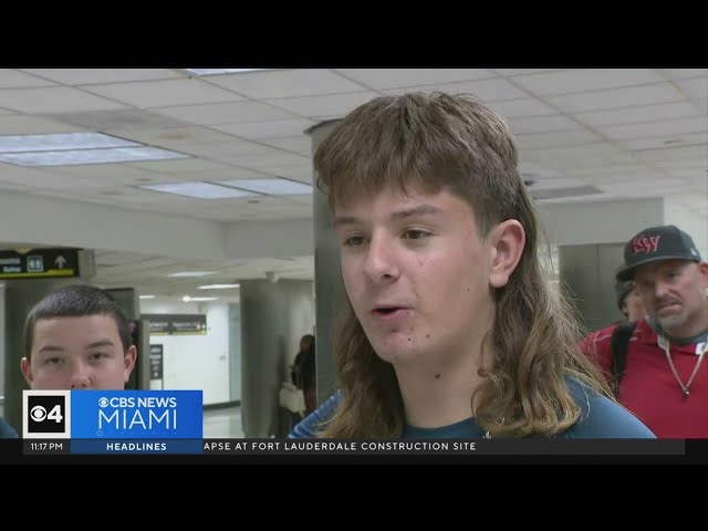 Key West High School marching band arrives in Miami