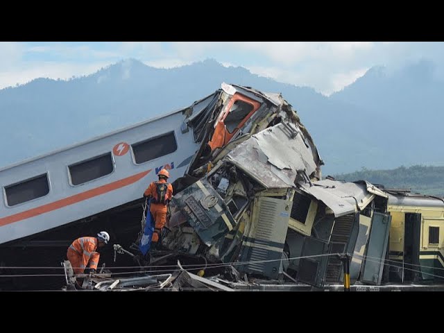 Live: Rescue underway after two trains collide in Indonesia