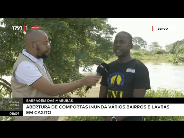 Barragem das mabubas -  Abertura de comportas inunda vários bairros e lavras em Caxito