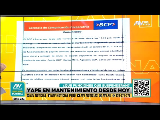 Yape en mantenimiento: ¿Qué funciones se suspenderán?