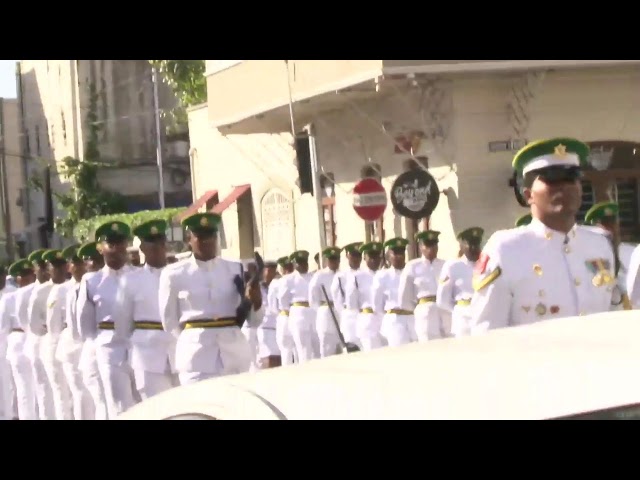 Military procession for Basdeo Panday to Red House