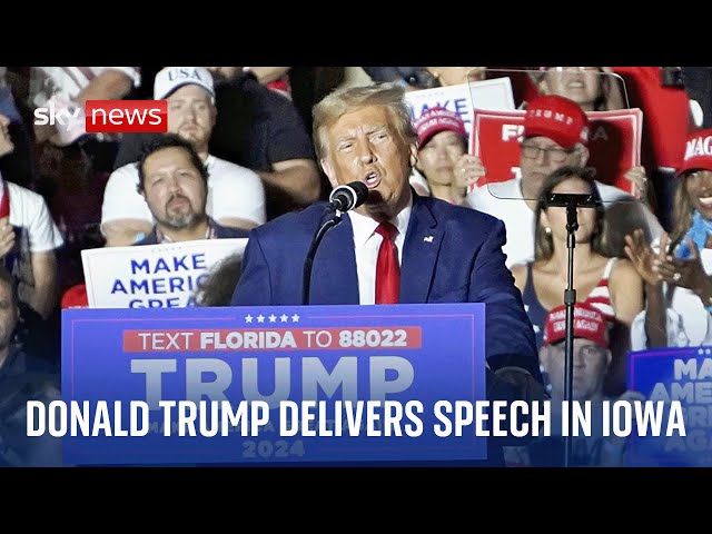 Watch live: Former US President Donald Trump delivers speech in Iowa