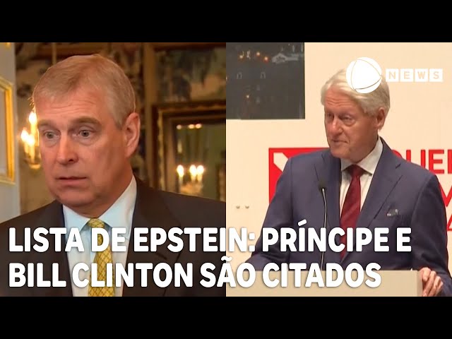 Lista de Epstein: príncipe Andrew e Bill Clinton aparecem em lista com mais de 170 pessoas