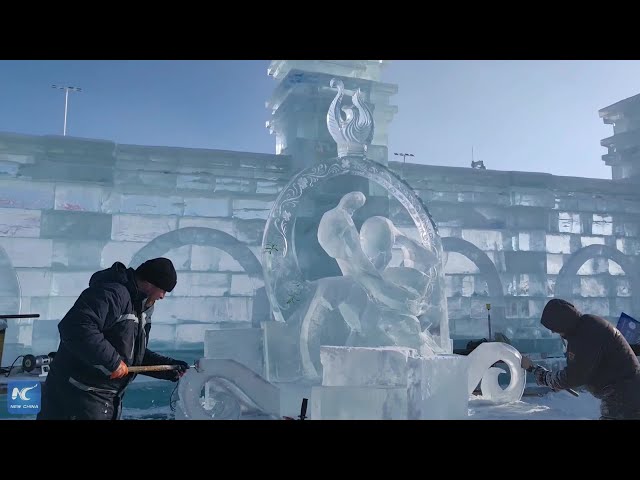 Ice artistry unfolds at 35th Annual Harbin International Ice Sculpture Competition in China