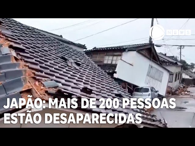 Mais de 200 pessoas estão desaparecidas após terremoto no Japão