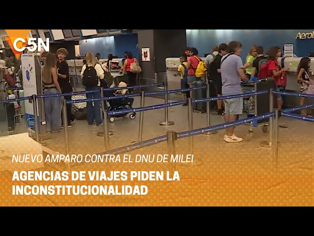 NUEVO AMPARO contra el DNU de MILEI: AGENCIAS de VIAJES piden la INCONSTITUCIONALIDAD