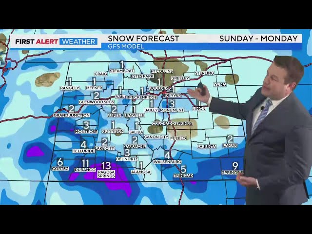 Snow on the way for Sunday night but not much accumulation in Denver