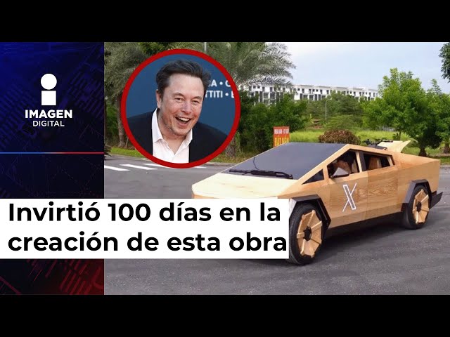 ¡En tan solo 100 días! Hombre crea la primera Tesla Cybertruck de madera