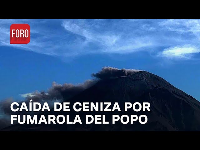 Fumarola en el volcán Popocatépetl y caída de ceniza - Las Noticias