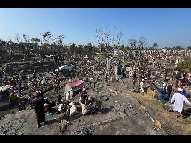 Fire at Rohingya refugee camp leaves thousands homeless again