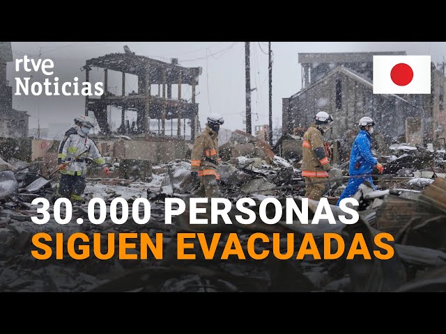 JAPÓN: El TEMPORAL DIFICULTA la BÚSQUEDA de los MÁS de 200 DESAPARECIDOS por el TERREMOTO | RTVE