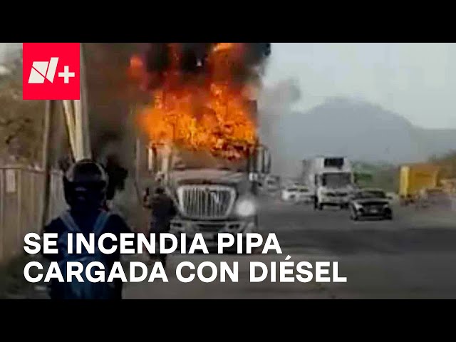 Pipa cargada con diésel se i ncendia por cortocircuito en motor - Las Noticias