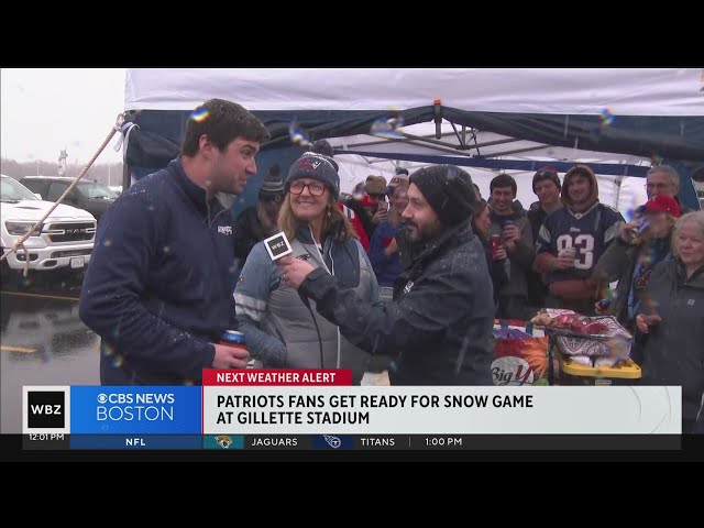 Patriots fans excited for snowy season finale at Gillette Stadium